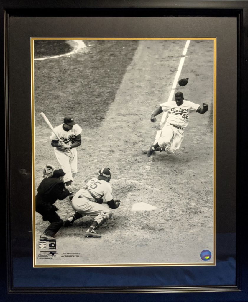 1955 Brooklyn Dodgers Jackie Robinson Stealing Home - Row One Brand