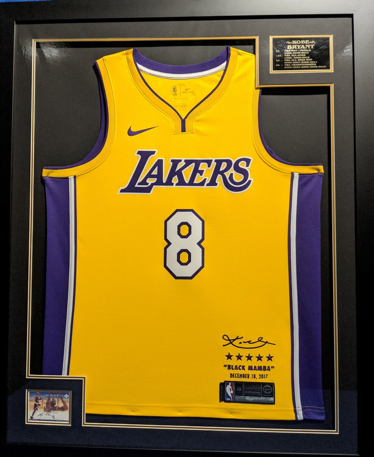 Kobe Bryant Lakers framed jersey