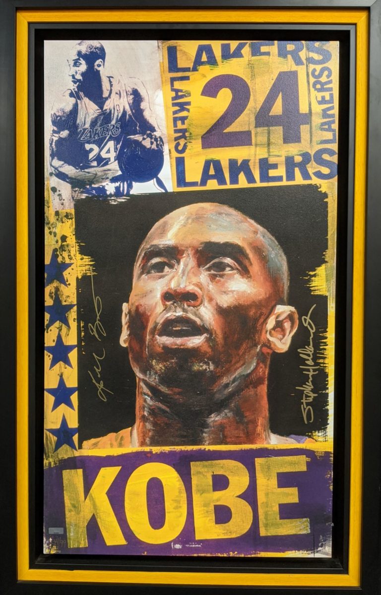 Kobe Bryant by Stephen Holland, Autographed and Framed Canvas - Art of ...