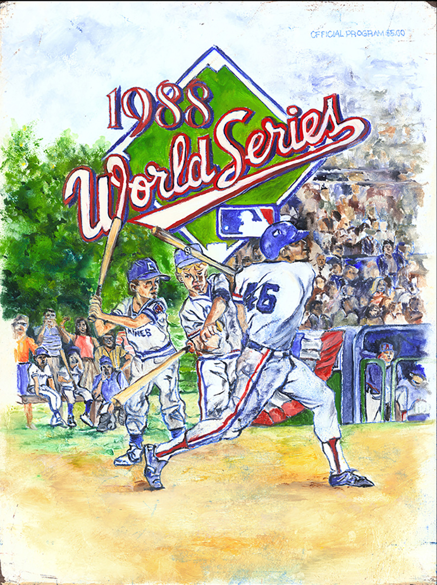 1988 Dodgers World Series Program Canvas by Lindsay Frost - Art of the Game